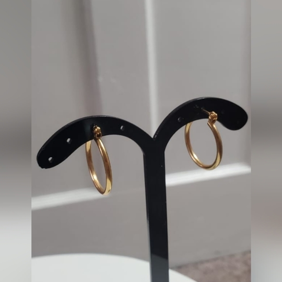 Hoops Gold Tone Earrings 🌴 - Picture 5 of 5